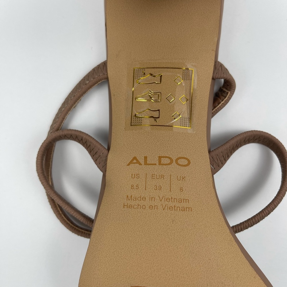 Aldo Nude Strappy Square Toe Heels - Picture 2 of 8